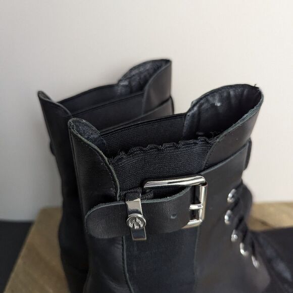 The Wishbone collection Women's black ankle booties pony leather 6 - Picture 5 of 11